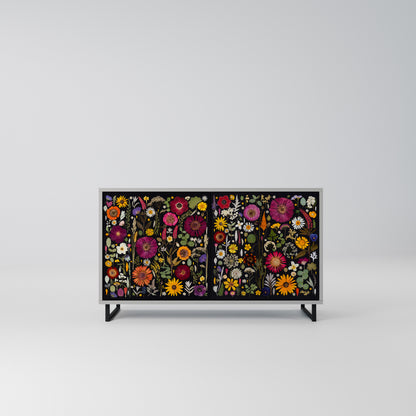 MIDNIGHT GARDEN Madia a 2 Ante in Finitura Grigia