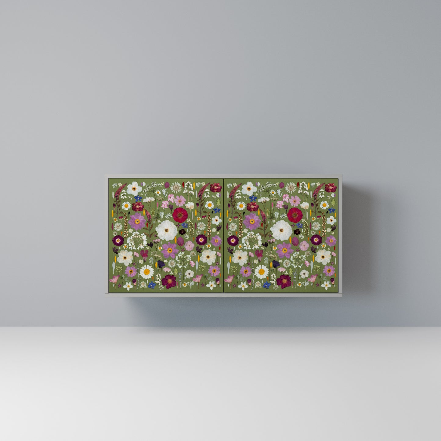 WILD GARDEN Madia a 2 Ante in Finitura Grigia