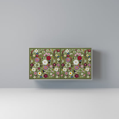 WILD GARDEN Madia a 2 Ante in Finitura Grigia