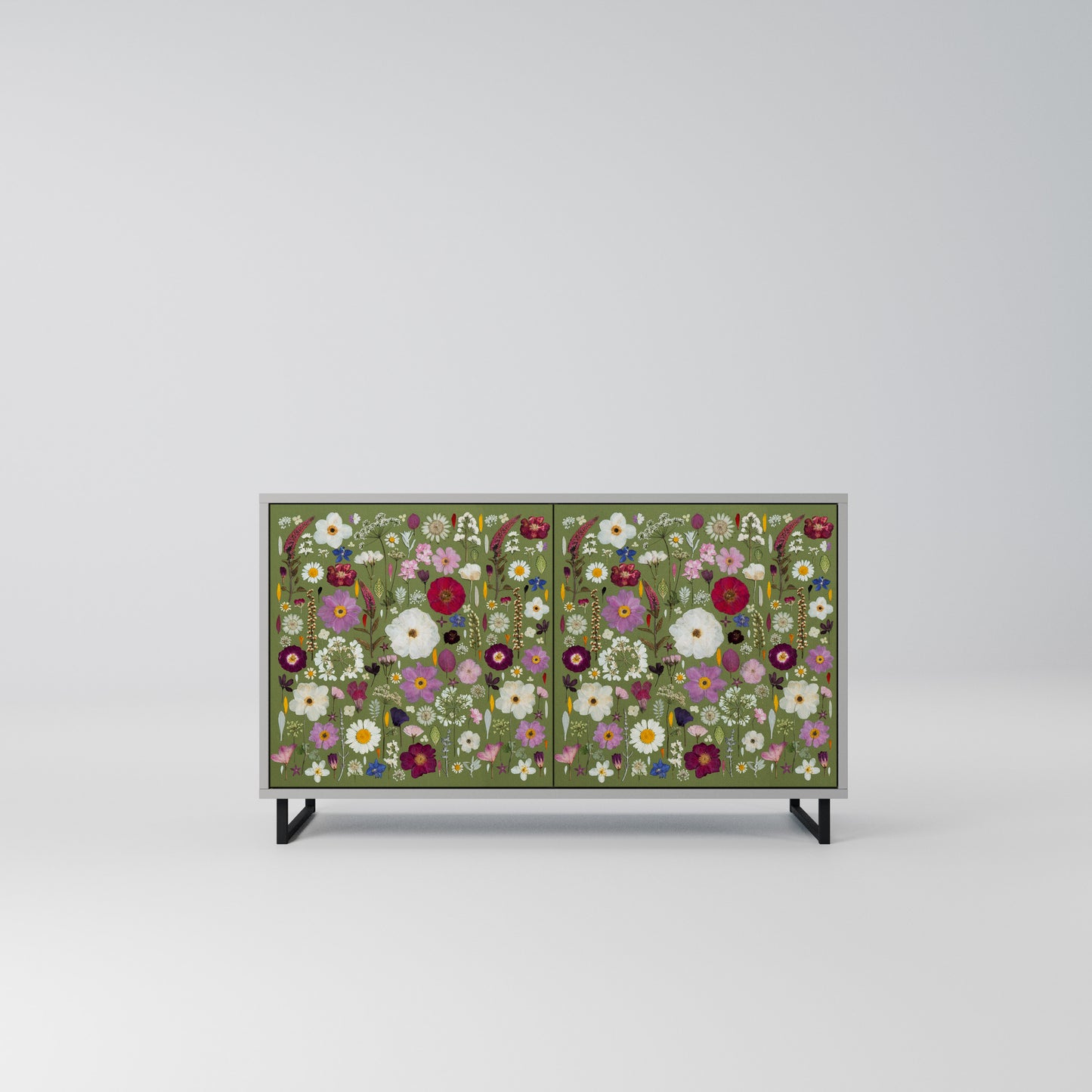 WILD GARDEN Madia a 2 Ante in Finitura Grigia