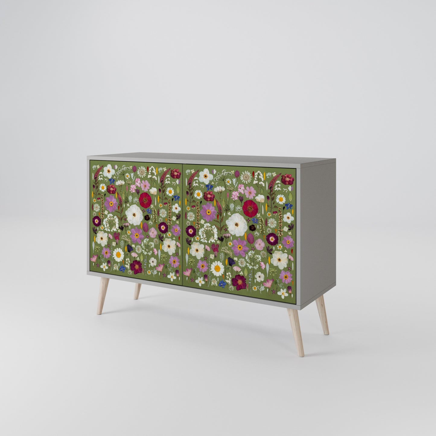 WILD GARDEN Madia a 2 Ante in Finitura Grigia