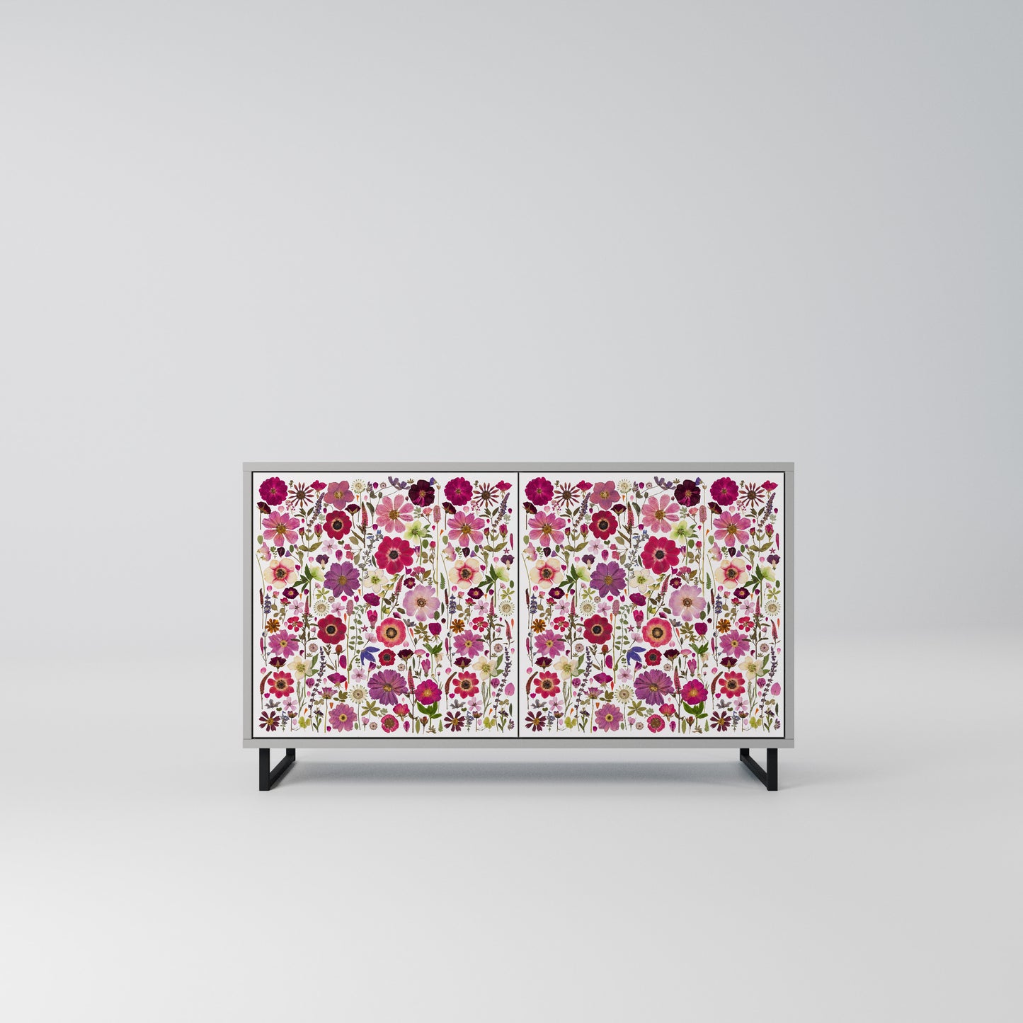 PETAL GARDEN Madia a 2 Ante in Finitura Grigia