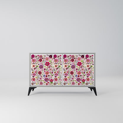 PETAL GARDEN Madia a 2 Ante in Finitura Grigia