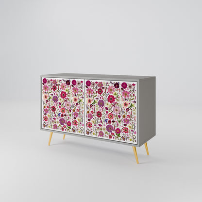 PETAL GARDEN Madia a 2 Ante in Finitura Grigia