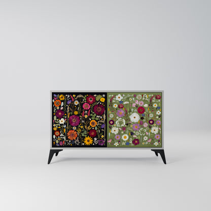 VERDANT GARDEN Madia a 2 Ante in Finitura Grigia