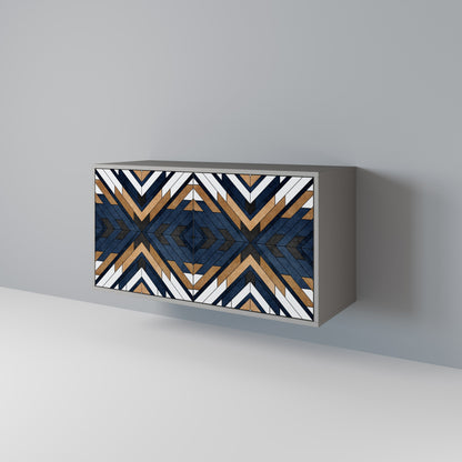 Credenza a 2 ante ARTFUL GEOMETRY in finitura grigia