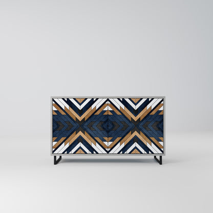 Credenza a 2 ante ARTFUL GEOMETRY in finitura grigia