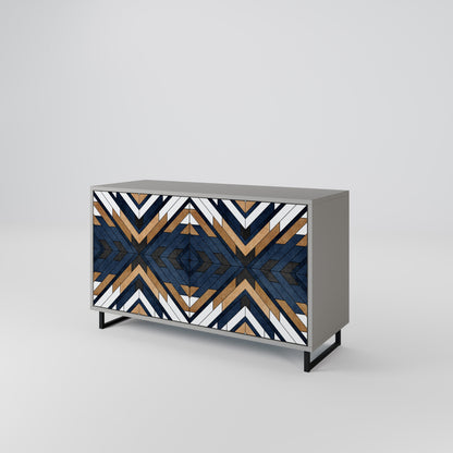 Credenza a 2 ante ARTFUL GEOMETRY in finitura grigia