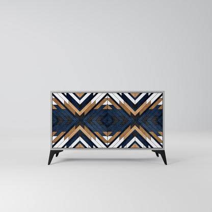 Credenza a 2 ante ARTFUL GEOMETRY in finitura grigia