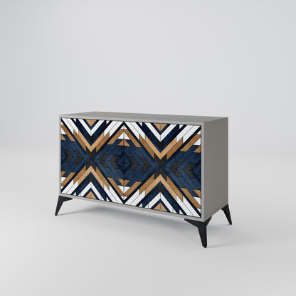 Credenza a 2 ante ARTFUL GEOMETRY in finitura grigia
