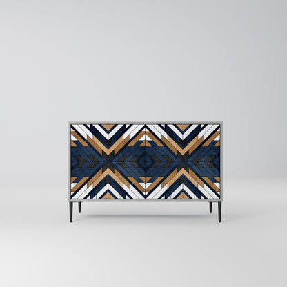 Credenza a 2 ante ARTFUL GEOMETRY in finitura grigia