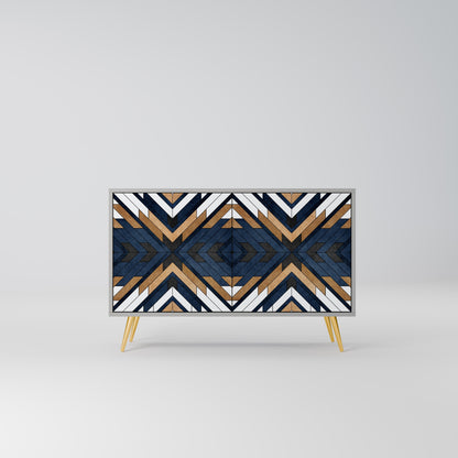 Credenza a 2 ante ARTFUL GEOMETRY in finitura grigia