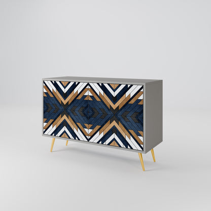 Credenza a 2 ante ARTFUL GEOMETRY in finitura grigia