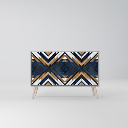 Credenza a 2 ante ARTFUL GEOMETRY in finitura grigia