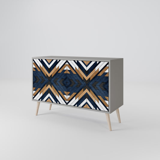 ARTFUL GEOMETRY 2-Door Sideboard in Grey Finish