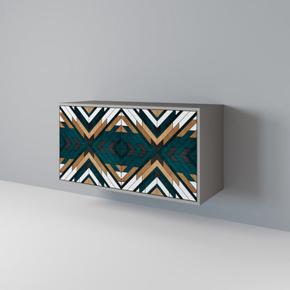 Credenza a 2 ante ARTISTIC GEOMETRY in finitura grigia