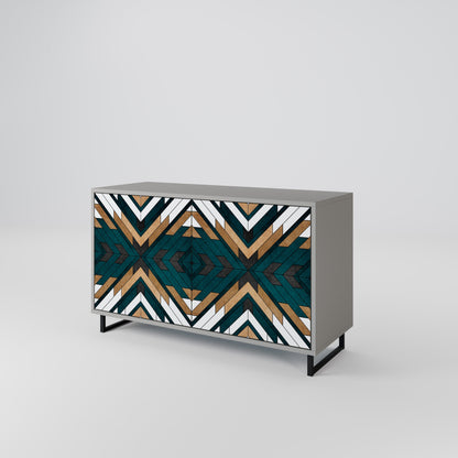 Credenza a 2 ante ARTISTIC GEOMETRY in finitura grigia