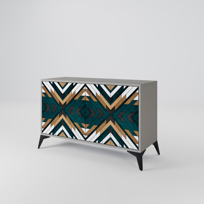 Credenza a 2 ante ARTISTIC GEOMETRY in finitura grigia