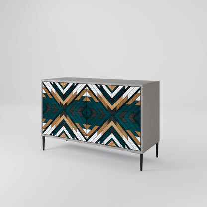 Credenza a 2 ante ARTISTIC GEOMETRY in finitura grigia