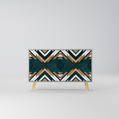 Credenza a 2 ante ARTISTIC GEOMETRY in finitura grigia