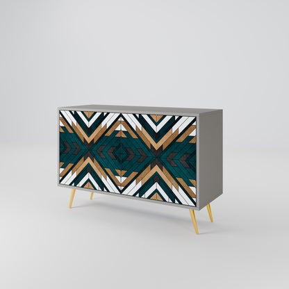 Credenza a 2 ante ARTISTIC GEOMETRY in finitura grigia