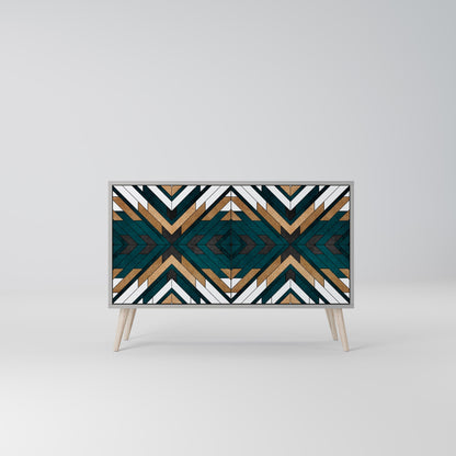 Credenza a 2 ante ARTISTIC GEOMETRY in finitura grigia