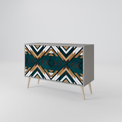 Credenza a 2 ante ARTISTIC GEOMETRY in finitura grigia