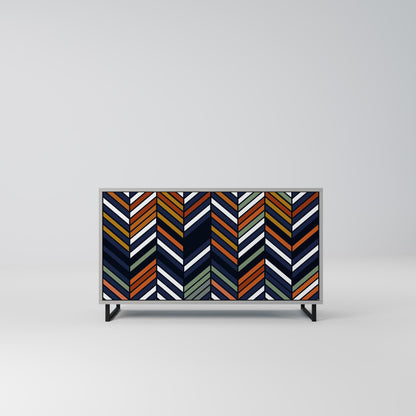 VIBRANT PATCHWORK 2-Door Sideboard in Grey Finish