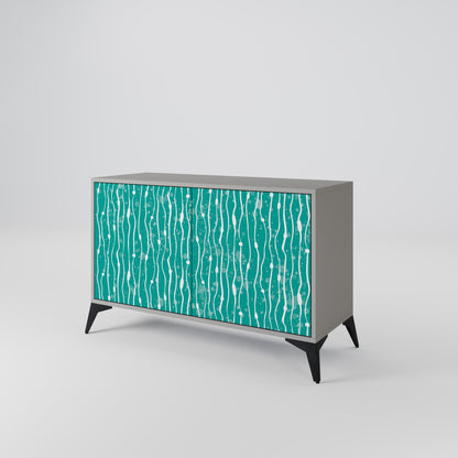 Credenza a 2 ante TURQUOISE RAIN in finitura grigia