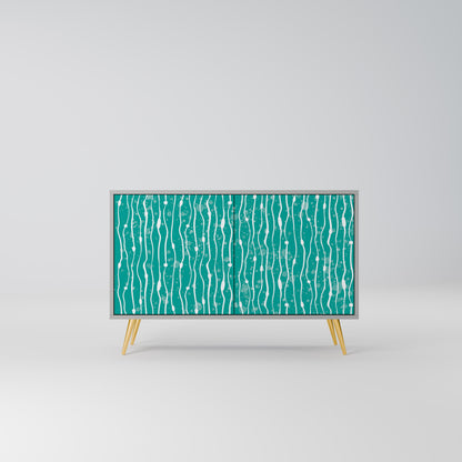 Credenza a 2 ante TURQUOISE RAIN in finitura grigia