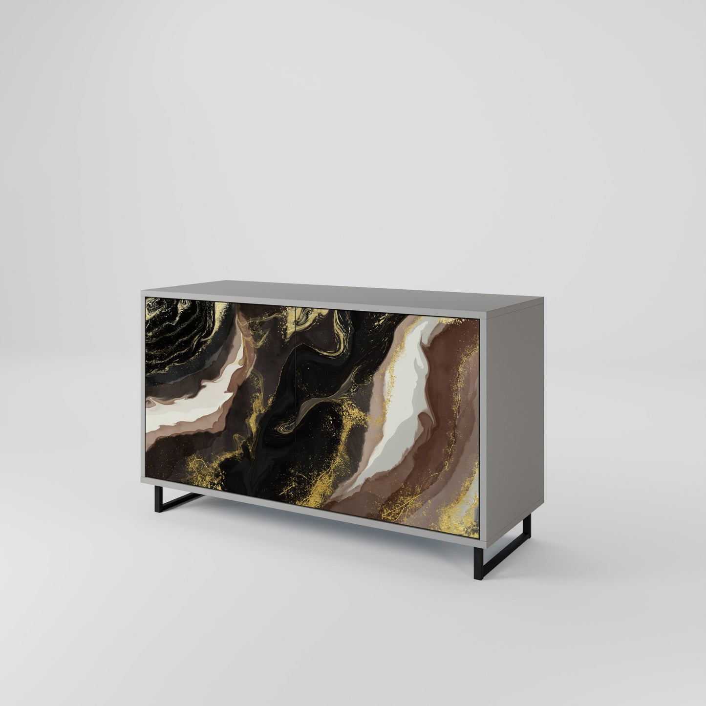 GOLD DUST 2-Door Sideboard in Grey Finish