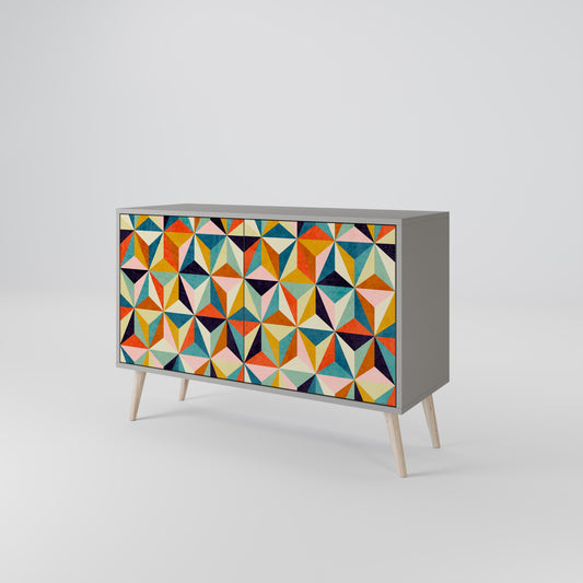 TESSELATE TREASURES 2-Door Sideboard in Grey Finish