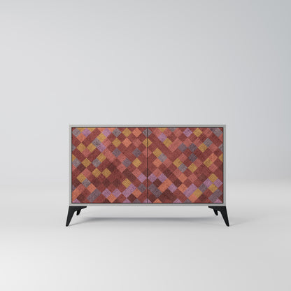 PAINTED SQUARES 2-Door Sideboard in Grey Finish