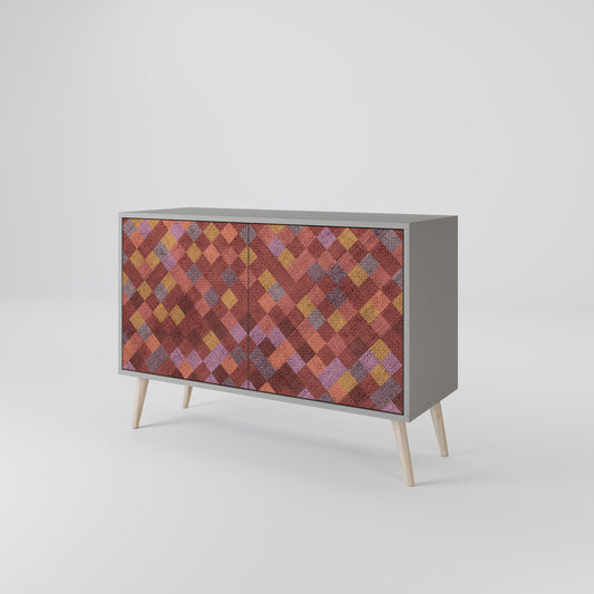 PAINTED SQUARES 2-Door Sideboard in Grey Finish