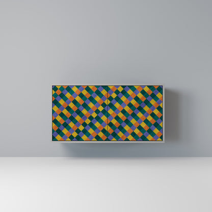 PAINTED SQUARES MIX 2-Door Sideboard in Grey Finish
