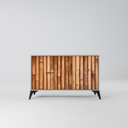 NATURAL WOOD 2-Door Sideboard in Grey Finish