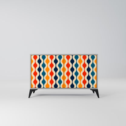 COLORFUL NOSTALGIA 2-Door Sideboard in Grey Finish