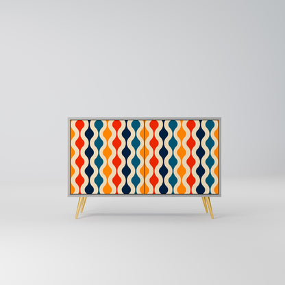 COLORFUL NOSTALGIA 2-Door Sideboard in Grey Finish