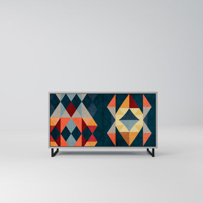 CRACKED ILLUSION 2-Door Sideboard in Grey Finish