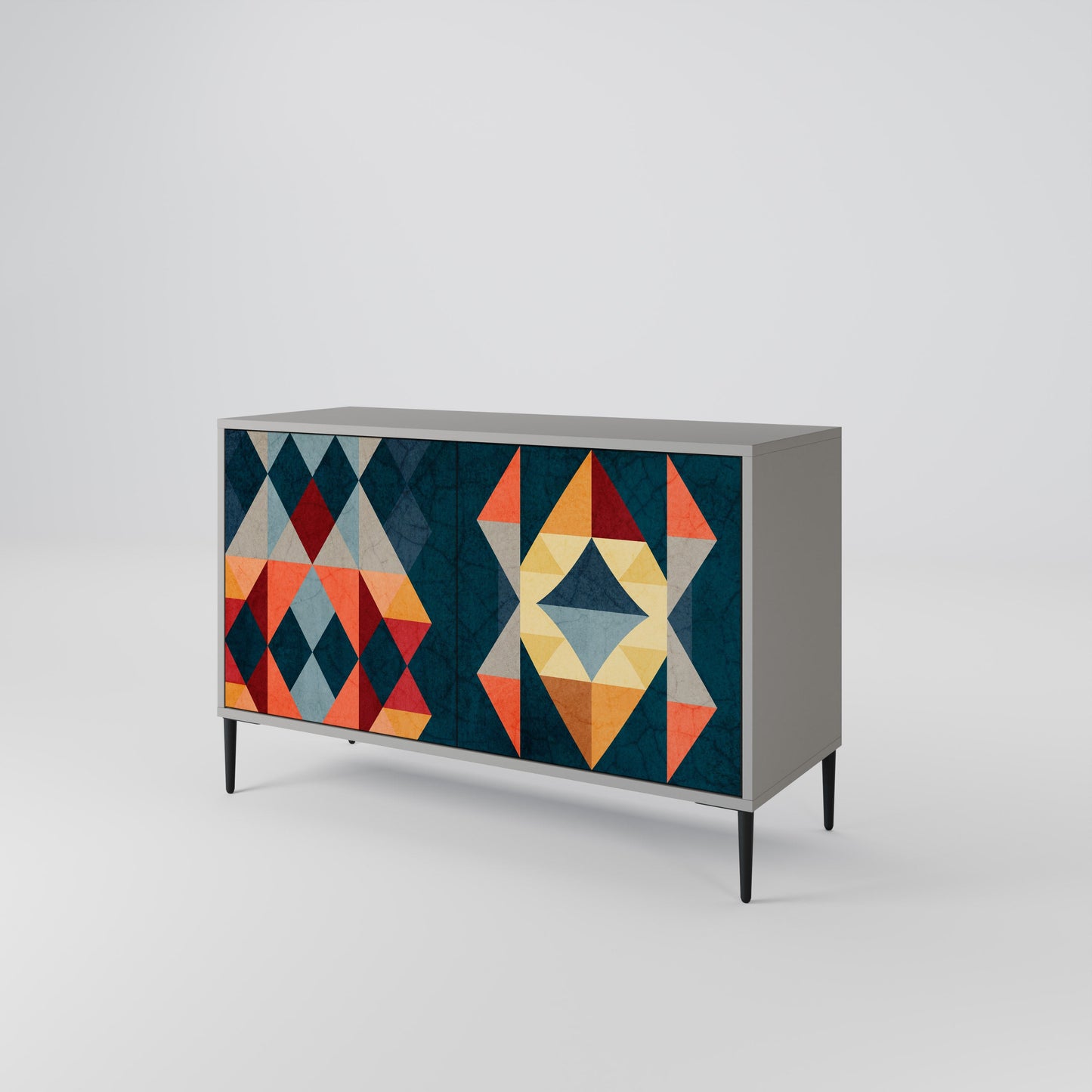 CRACKED ILLUSION 2-Door Sideboard in Grey Finish