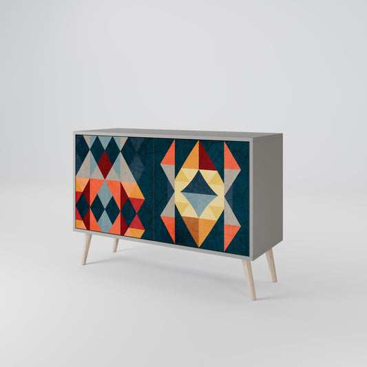 CRACKED ILLUSION 2-Door Sideboard in Grey Finish