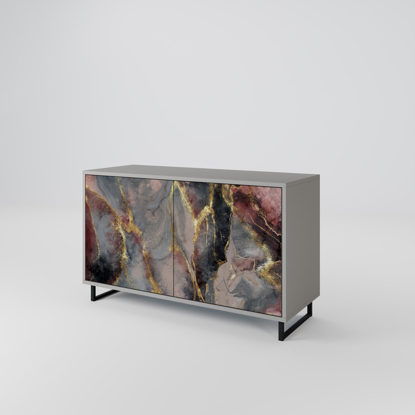 GOLDEN TIDES 2-Door Sideboard in Grey Finish