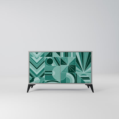 HARMONIC GRID 2-Door Sideboard in Grey Finish
