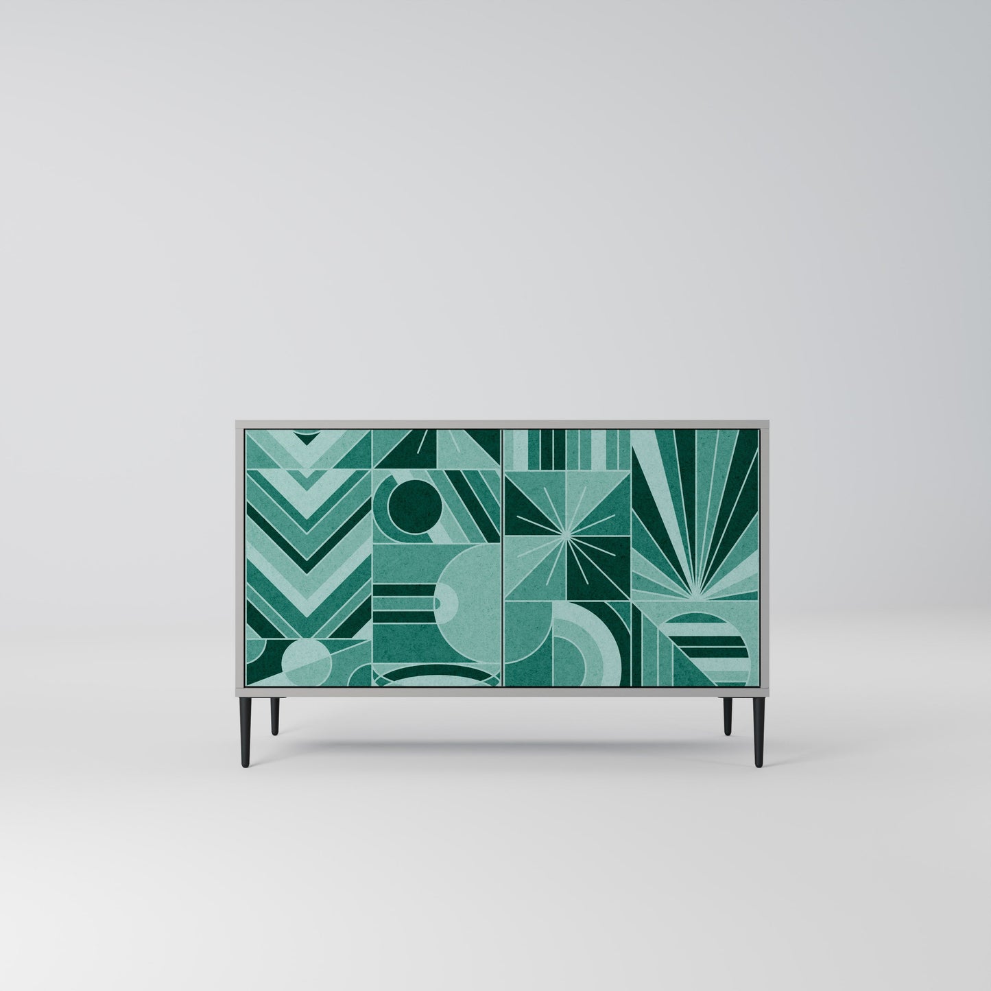 HARMONIC GRID 2-Door Sideboard in Grey Finish