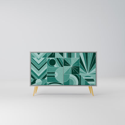 HARMONIC GRID 2-Door Sideboard in Grey Finish