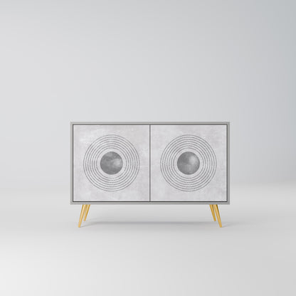 SOLID CIRCLES 2-Door Sideboard in Grey Finish