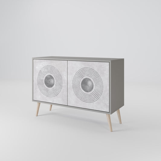 SOLID CIRCLES 2-Door Sideboard in Grey Finish