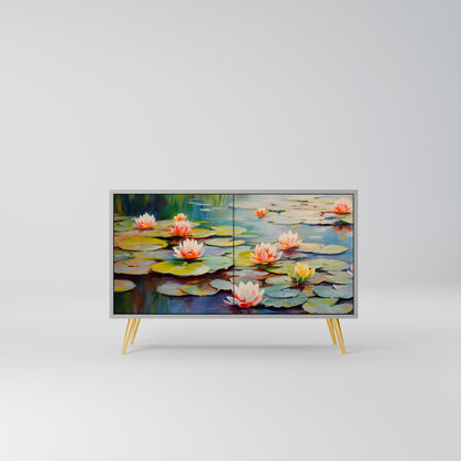 Credenza BLOOMING WATERS a 2 ante in finitura grigia