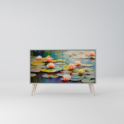 Credenza BLOOMING WATERS a 2 ante in finitura grigia