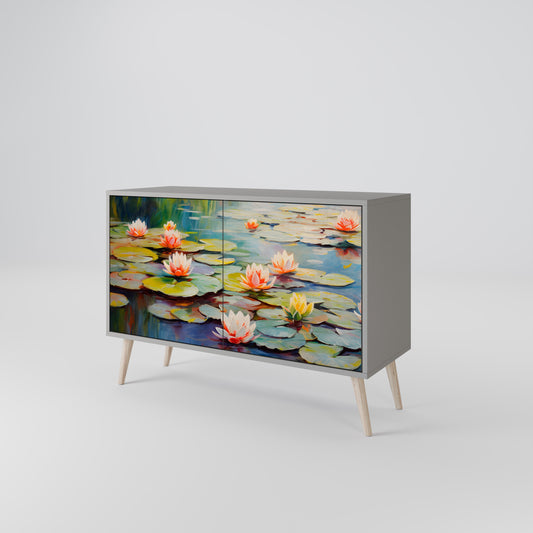 Credenza BLOOMING WATERS a 2 ante in finitura grigia